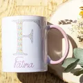 Taza "Inicial flores"